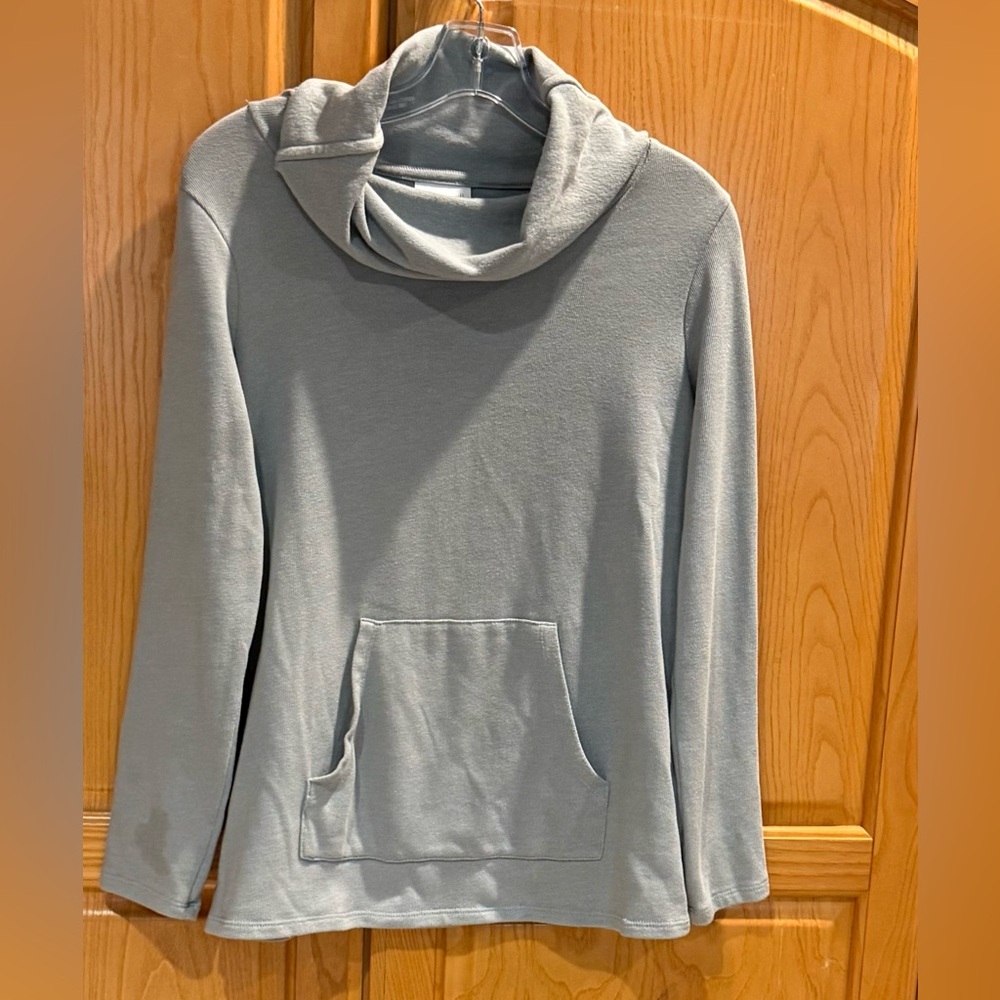 J. JILL Pure Jill Light Green Cowl Neck Top Pullover Pocket Size XS Petite